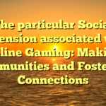 The particular Social Dimension associated with Online Gaming: Making Communities and Fostering Connections